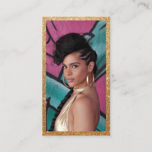 Carte De Visite Parties scintillant d'or de l'actrice modèle Faux (Devant)