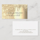 Carte De Visite Parties scintillant d'or de maquillage (Devant / Derrière)