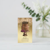 Carte De Visite Parties scintillant d'or Drives Custom Chocolate B (Debout devant)