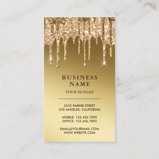 Carte De Visite Parties scintillant d'or Drives Custom Chocolate B (Dos)