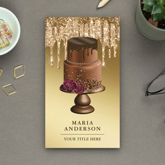 Carte De Visite Parties scintillant d'or Drives Custom Chocolate B