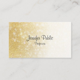 Carte De Visite Parties scintillant d'or écriture manuscrite Él