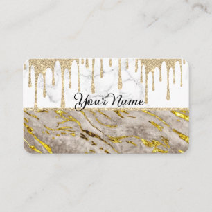 Carte De Visite Parties scintillant d'or en argent - Disques étinc