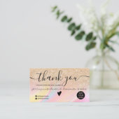 Carte De Visite parties scintillant d'or en marbre arc-en-ciel mer (Debout devant)