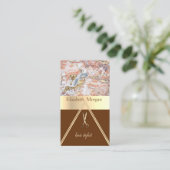 Carte De Visite Parties scintillant d'or en marbre moderne élégant (Debout devant)