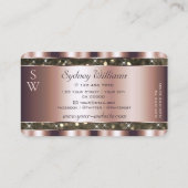 Carte De Visite Parties scintillant d'or Étoiles Étoiles Initiales (Dos)