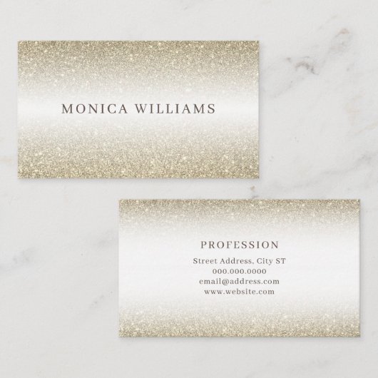 Carte De Visite Parties scintillant d'or fausse texture (Devant / Derrière)