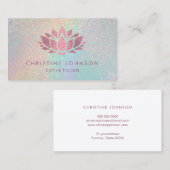 Carte De Visite parties scintillant d'or faux rose lotus fleur est (Devant / Derrière)