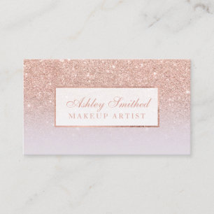 Carte De Visite Parties scintillant d'or faux rose moderne lilac o