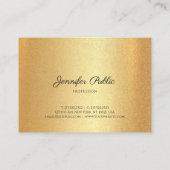 Carte De Visite Parties scintillant d'or Faux Script à main Élégan (Dos)