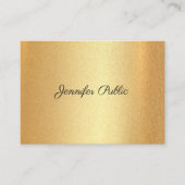 Carte De Visite Parties scintillant d'or Faux Script à main Élégan (Devant)