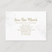 Carte De Visite *~* Parties scintillant d'or Floral Rose blanche É (Dos)