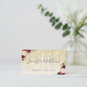 Carte De Visite Parties scintillant d'or florale de Bourgogne MATÉ (Debout devant)