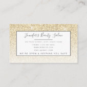 Carte De Visite Parties scintillant d'or florale de Bourgogne MATÉ (Dos)