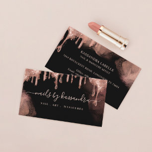 Carte De Visite Parties scintillant d'or Glam Nail Art Manicure Sa