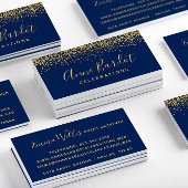 Carte De Visite Parties scintillant d'or glamour Confetti Marine B