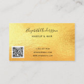Carte De Visite Parties scintillant d'or gouttes de code QR (Dos)