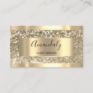 Carte De Visite Parties scintillant d'or Holographe de maquillage