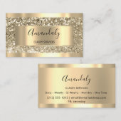 Carte De Visite Parties scintillant d'or Holographe de maquillage  (Devant / Derrière)