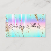 Carte De Visite Parties scintillant d'or Holographe maquillage mod (Devant)