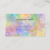 Carte De Visite Parties scintillant d'or Holographique Opal Pierre (Dos)