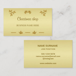 Carte De Visite Parties scintillant d'or Joyeux Noël, Père Noël en