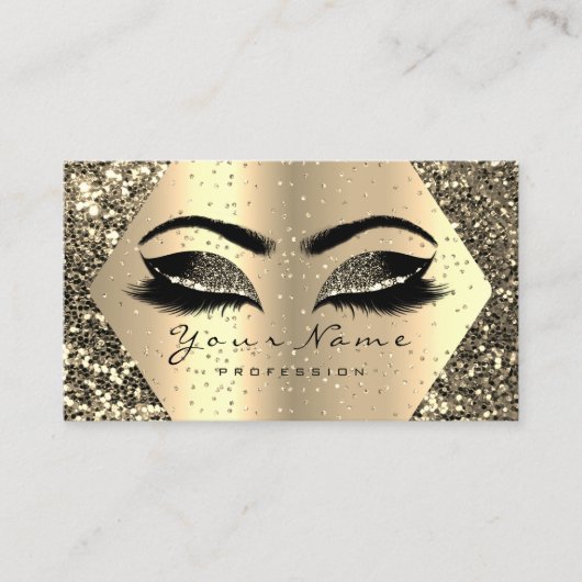 Carte De Visite Parties scintillant d'or maquillage artiste Lash B (Devant)