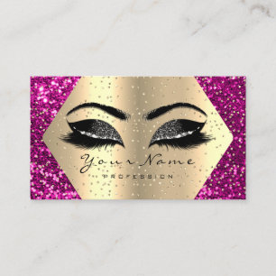 Carte De Visite Parties scintillant d'or maquillage artiste Lash B