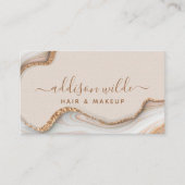 Carte De Visite Parties scintillant d'or Marbre Agate Moderne Chic (Devant)