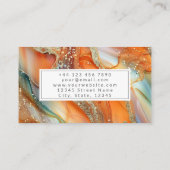 Carte De Visite Parties scintillant d'or Marbre Agate orange vert (Dos)