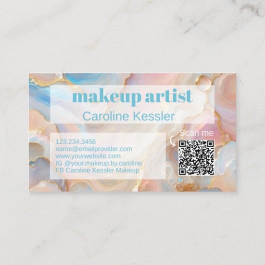 Carte De Visite Parties scintillant d'or Marbre Art Motif scannabl (Dos)