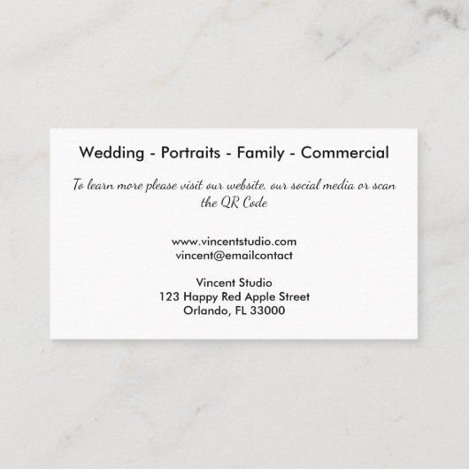 Carte De Visite Parties scintillant d'or métallique violet QR Code (Dos)