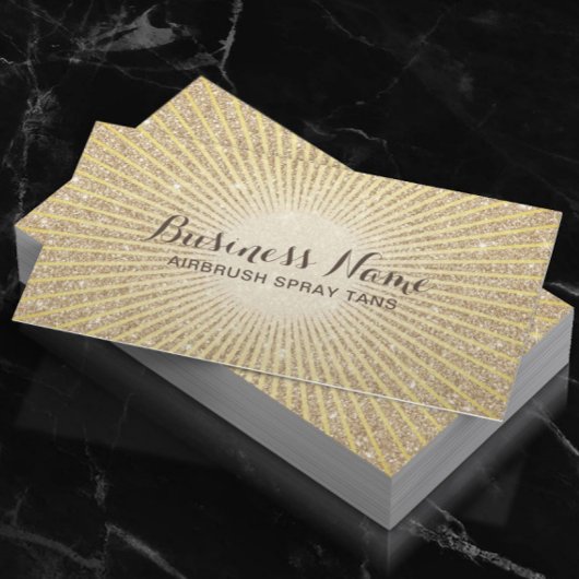 Carte De Visite Parties scintillant d'or moderne Airbrush Spray Ta