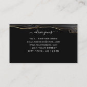 Carte De Visite Parties scintillant d'or moderne Black Agate Signa (Dos)
