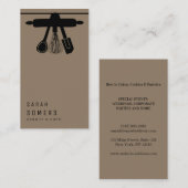 Carte De Visite Parties scintillant d'or moderne couteau & Whisk b (Devant / Derrière)