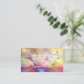 Carte De Visite Parties scintillant d'or moderne élégant et élégan (Debout devant)