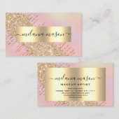 Carte De Visite Parties scintillant d'or moderne gouttes de maquil (Devant / Derrière)