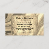 Carte De Visite Parties scintillant d'or Monogramme en marbre Élég (Dos)