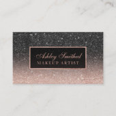 Carte De Visite Parties scintillant d'or noir rose moderne chic om (Devant)