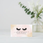 Carte De Visite Parties scintillant d'or ombre rose brosse chic ci (Debout devant)