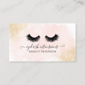 Carte De Visite Parties scintillant d'or ombre rose brosse chic ci (Devant)