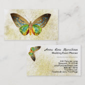 Carte De Visite *~* Parties scintillant d'or Papillon blanc doré d (Devant / Derrière)