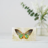 Carte De Visite *~* Parties scintillant d'or Papillon blanc doré d (Debout devant)