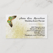 Carte De Visite *~* Parties scintillant d'or Papillon blanc doré d (Dos)