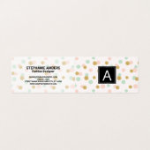 Carte De Visite Parties scintillant d'or Retro Polka Motifs (Extérieur déplié)