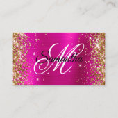 Carte De Visite Parties scintillant d'or rose chaud huile Fancy Mo (Devant)