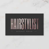 Carte De Visite Parties scintillant d'or Rose coiffeur (Devant)