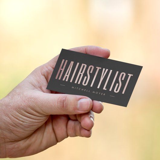 Carte De Visite Parties scintillant d'or Rose coiffeur