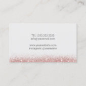 Carte De Visite Parties scintillant d'or Rose de praticien de soin (Dos)