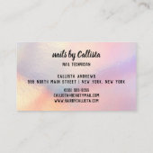 Carte De Visite Parties scintillant d'or Rose fille Iridescente Te (Dos)